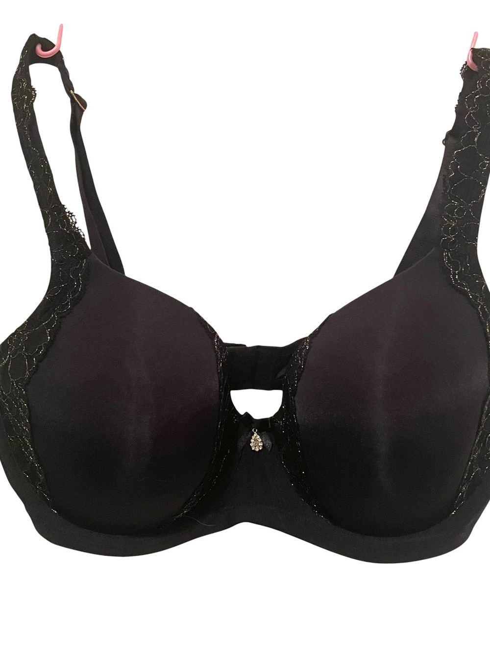 NWT New Soma Bra Black with Gold trimmed Lace Travelers ALLURA Jolie Shimmer